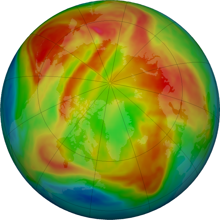 Arctic ozone map for 15 February 2021